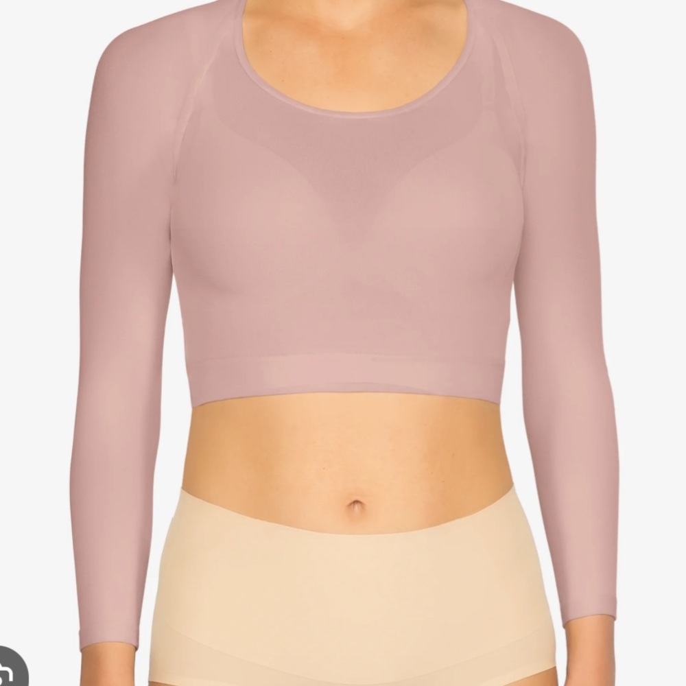 NEW- SPANX Women's Long Sleeve Arm Tights-ROSY PINK Hosiery Layering